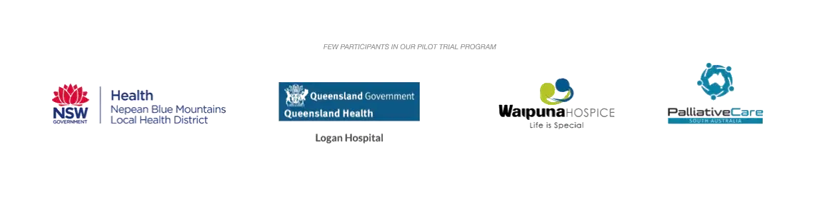 Pilot trial participants: NSW Health Nepean Blue Mountains LHD, Queensland Health Logan Hospital, Waipuna Hospice, PalliativeCare South Australia