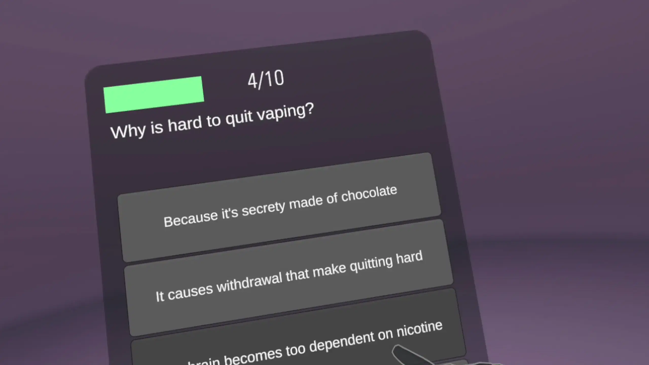 VapingVR — immersive learning environment