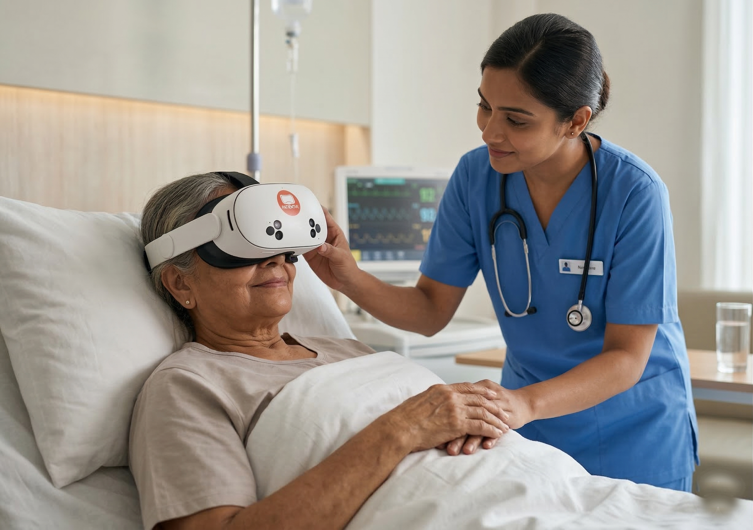 Old Woman in a Hospital Bed